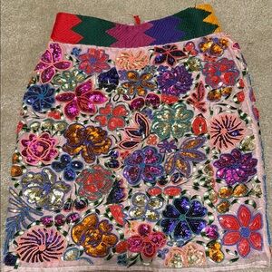 Anthropologie Maeve Embroidered Skirt